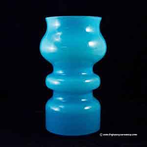 scandinavian turquoise blue retro cased glass vase